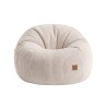 Corduroy pouffe armchair with footrest Comfy 3.0 Beige