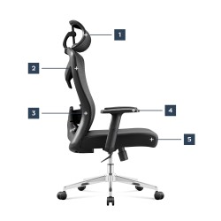 Ergonomiczny fotel biurowy Manager 2.6 Black