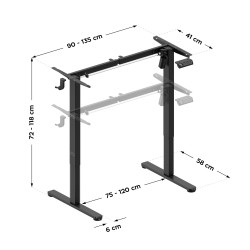 Electric desk frame Xeno 1.7 Black