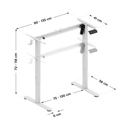 Electric desk rack Xeno 1.7 White