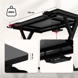 Gaming desk Hero 2.4 RGB Black
