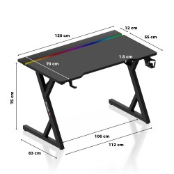 Hero 2.4 RGB Black gaming desk