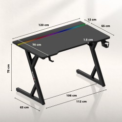 Gaming desk Hero 2.4 RGB Black