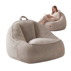Corduroy backrest pouffe chair Comfy 4.0 Taupe