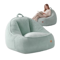 Corduroy backrest pouffe chair Comfy 4.0 Sage