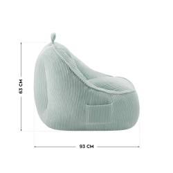 Corduroy backrest pouffe chair Comfy 4.0 Sage