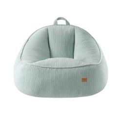 Corduroy pouffe with backrest Comfy 4.0 Sage