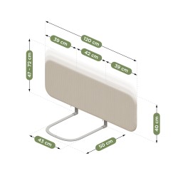 Bed guard rail Cover 50 Beige 120 cm