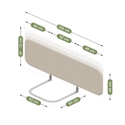 Barierka ochronna do łóżka Cover 55 Beige 150 cm