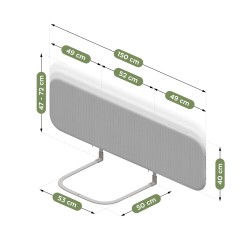 Barierka ochronna do łóżka Cover 55 Grey 150 cm
