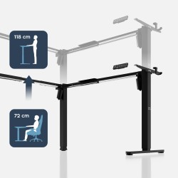 Electric corner desk frame Xeno 7.5 Black