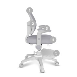 Fotel regulowany dla dziecka Mark Adler Junior 5.0 Grey