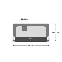 Barierka ochronna do łóżka 150cm Tulano Cover 25 Grey
