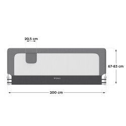 Barierka ochronna do łóżka 200cm Cover 30 Grey