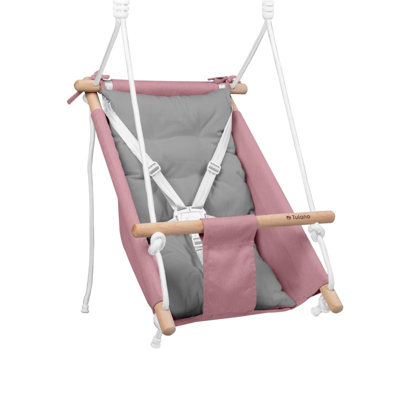 Kołysko-huśtawka dla dzieci TULANO Hop 40 Pink-Grey