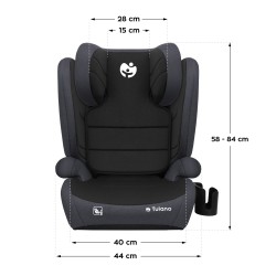 Fotelik samochodowy Tulano Joy 35 Black - Grey ISOFIX 100-150cm I-Size