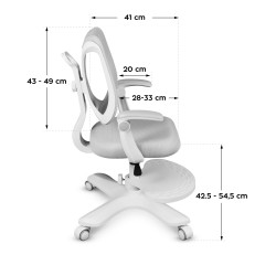 Ergonomiczny fotel dla dzieci Mark Adler Junior 4.6 Grey