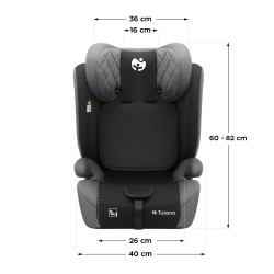 Fotelik samochodowy Tulano Zooma 25 Grey - Black 76 -150cm I-Size