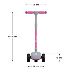 Hulajnoga balansowa dla dzieci LED Rookie 15 Pink