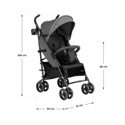 Wózek spacerowy Tulano Davos 35 Grey-Black