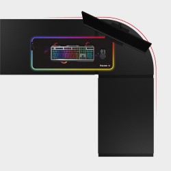 Biurko narożne gamingowe Huzaro Hero 6.3 Black 154 cm