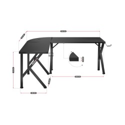 Biurko narożne gamingowe Huzaro Hero 6.3 Black 154 cm