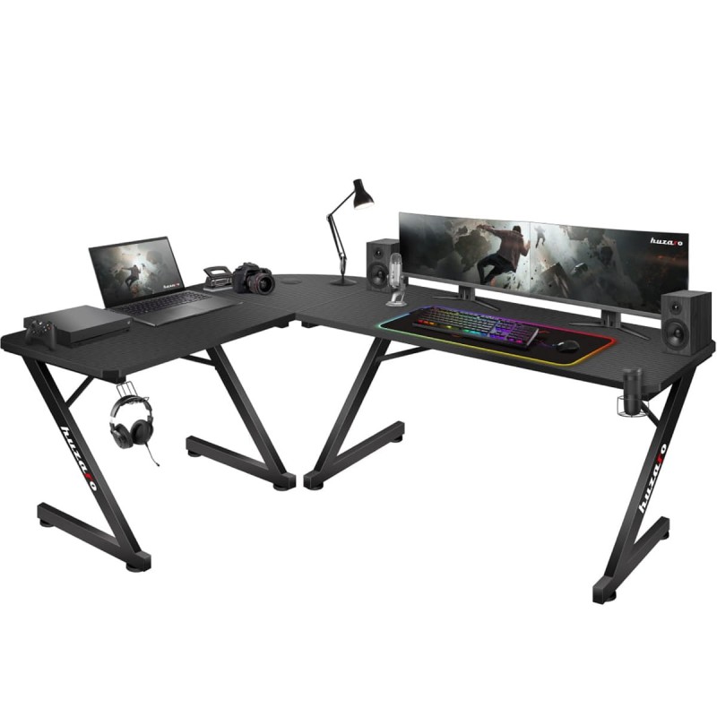 Biurko narożne gamingowe Huzaro Hero 7.0 Black 154 cm Biurko narożne gamingowe Huzaro Hero 7.0 Black 154 cm