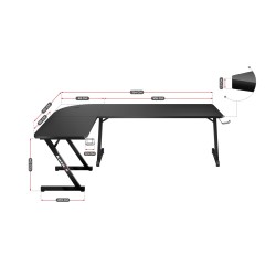 Biurko narożne gamingowe Huzaro Hero 7.0 Black 154 cm