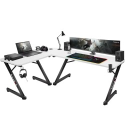 Biurko narożne gamingowe Huzaro Hero 7.0 White 154 cm