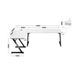 Biurko narożne gamingowe Huzaro Hero 7.0 White 154 cm
