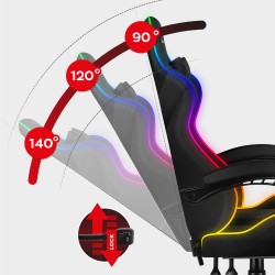 Fotel Gamingowy HUZARO Force 4.7 RGB Black Mesh