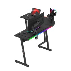 Biurko narożne gamingowe HUZARO Hero 6.0 RGB Smart Black 147 cm