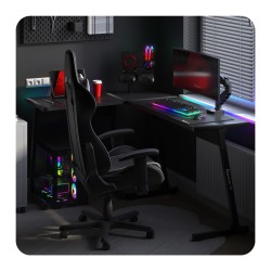 Biurko narożne gamingowe HUZARO Hero 6.0 RGB Smart Black 147 cm