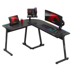 Biurko narożne gamingowe HUZARO Hero 6.0 RGB Smart Black 147 cm