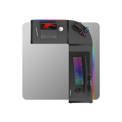 Biurko narożne gamingowe HUZARO Hero 6.0 RGB Smart Black 147 cm