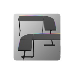 Biurko narożne gamingowe HUZARO Hero 6.0 RGB Smart Black 147 cm