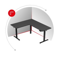 Biurko narożne elektryczne Huzaro Hero 9.5 Black 160 cm