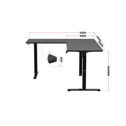 Biurko narożne elektryczne Huzaro Hero 9.5 Black 160 cm