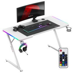 Biurko Gamingowe Huzaro Hero 2.5 RGB LED White 120 cm