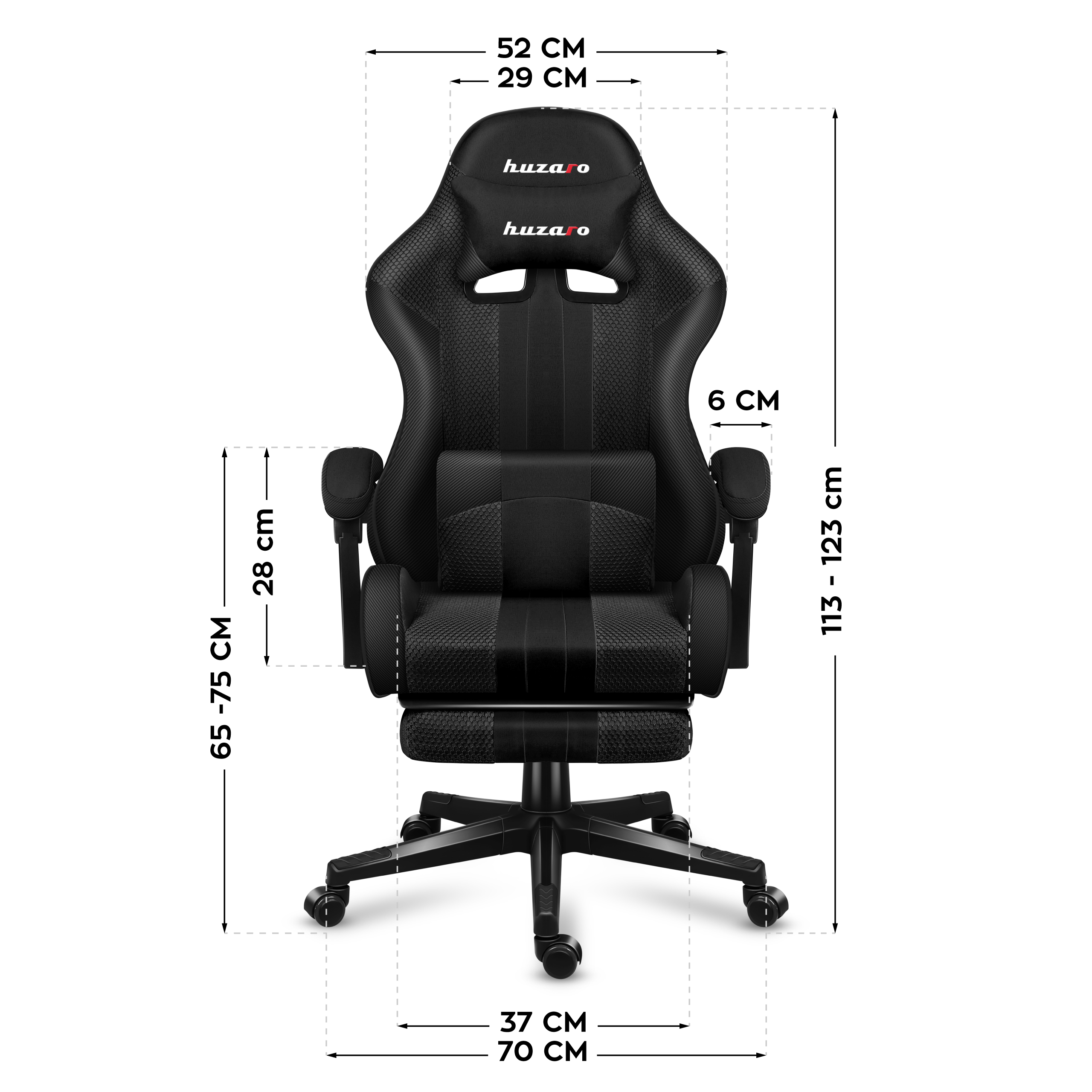 Wymiary fotela Huzaro Force 4.7 Carbon Mesh