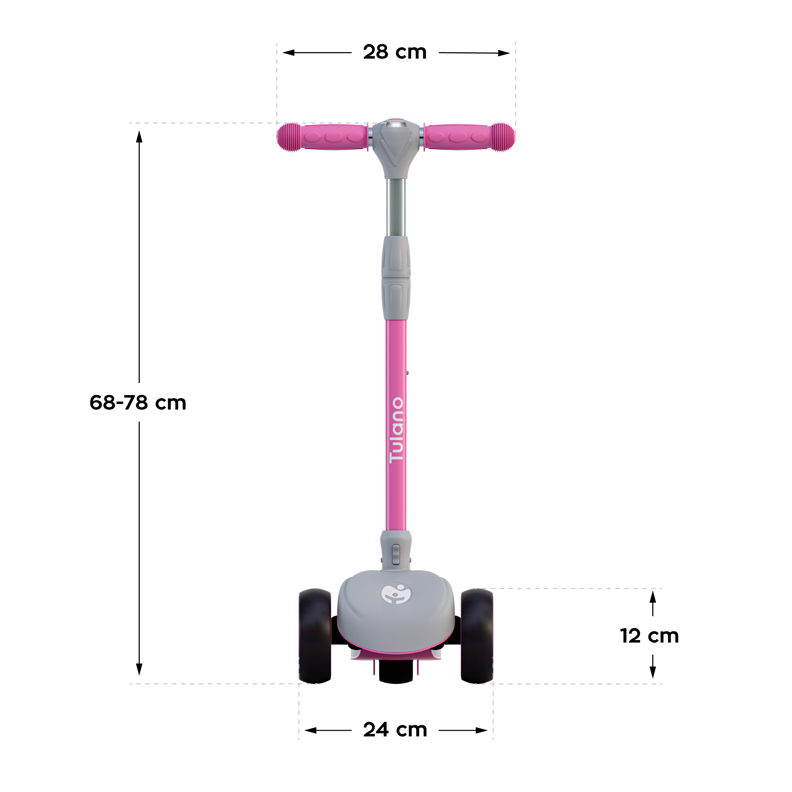 Wymiary hulajnogi - przód