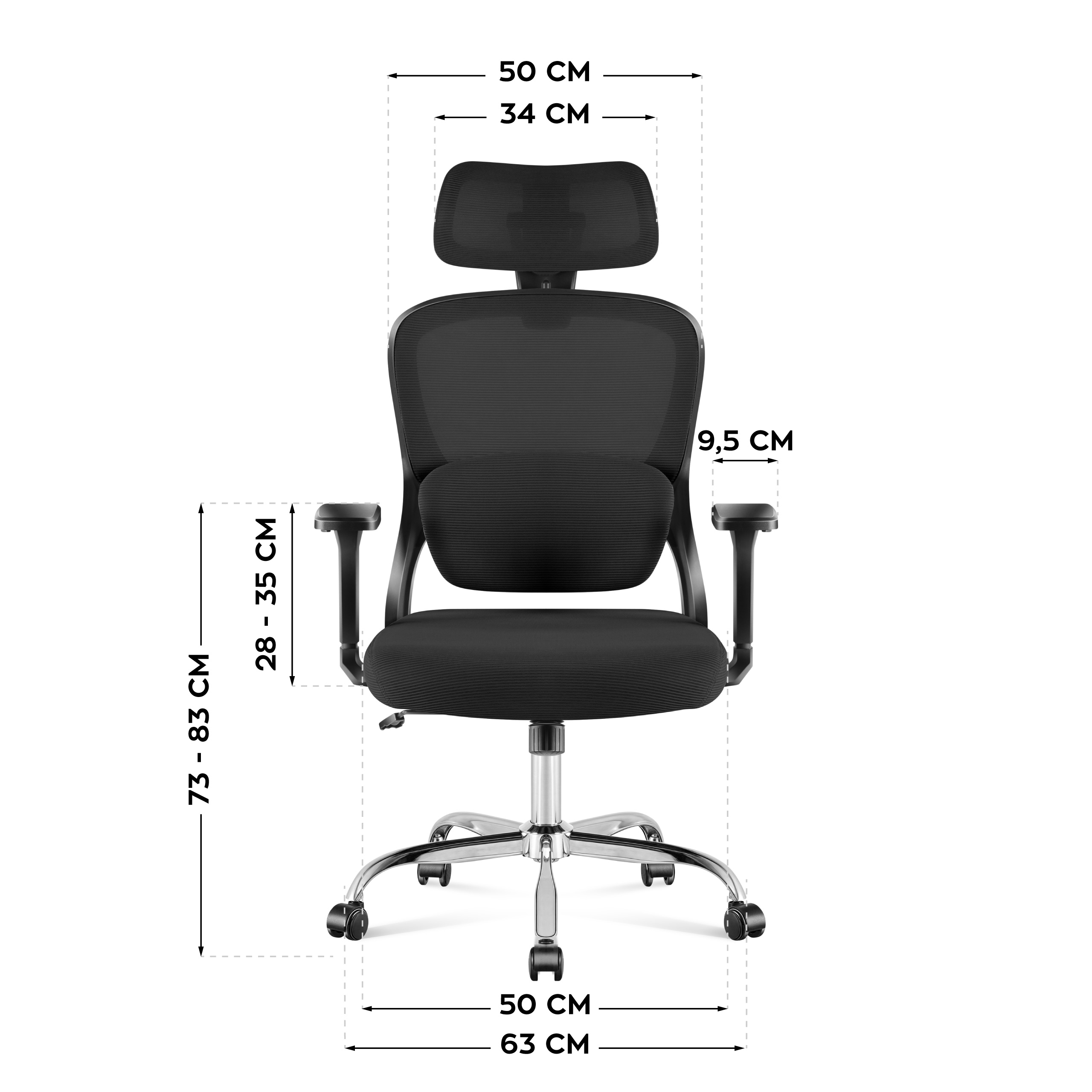 Wymiary fotela Manager 3.2 - rysunek 1