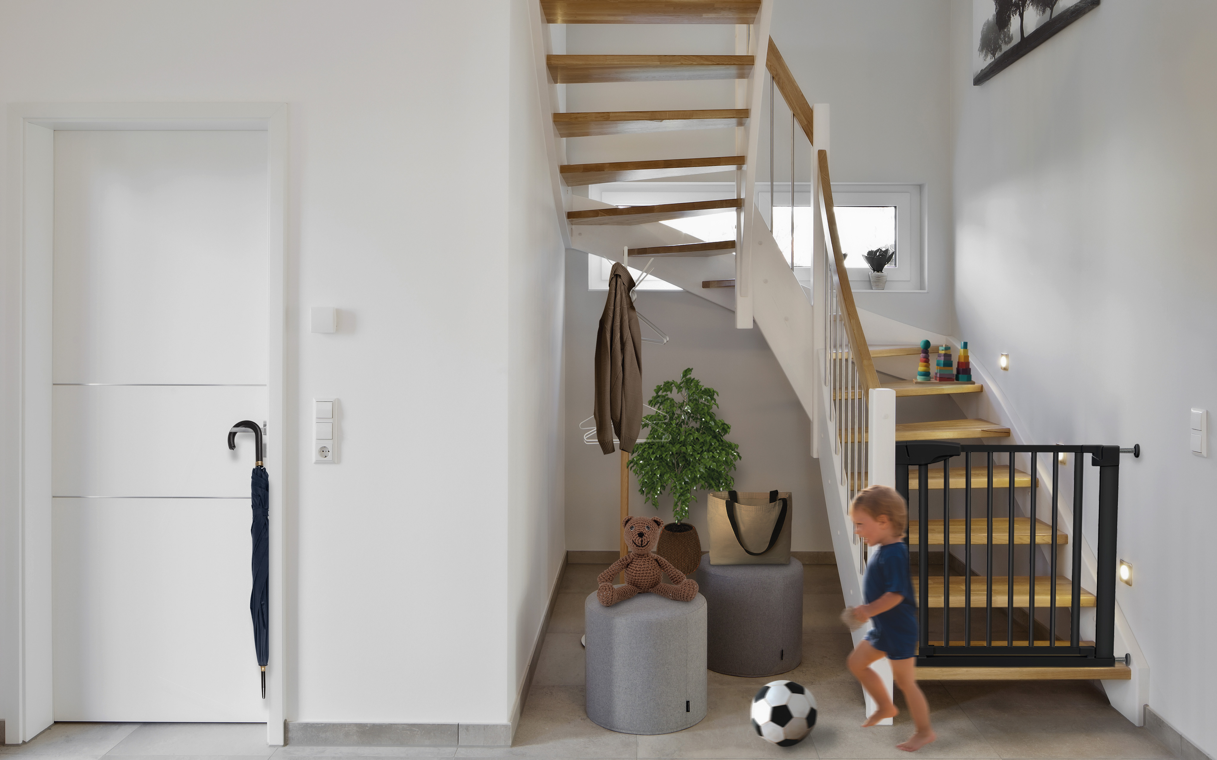 Barierka Guardian zamontowana na schodach