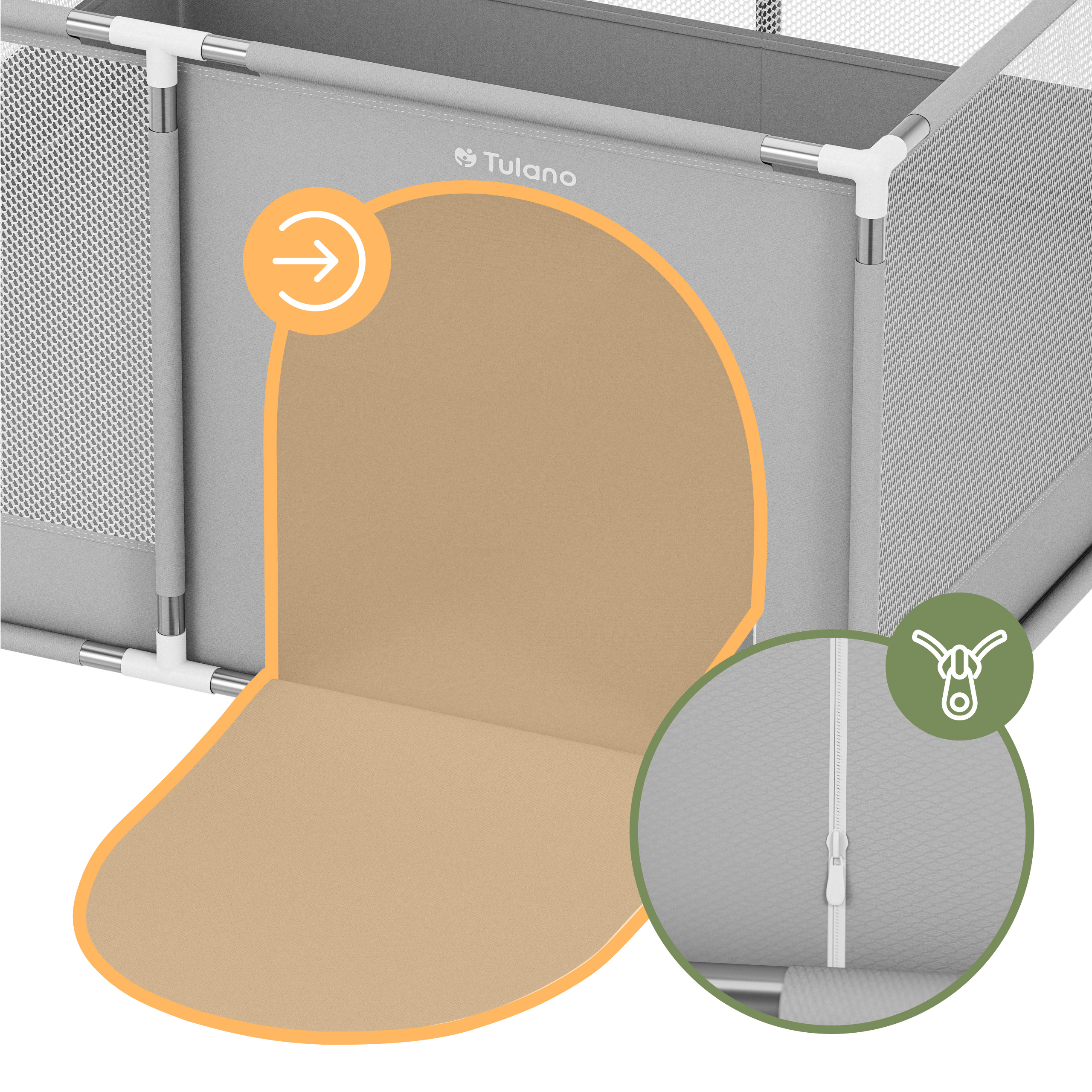 Tulano Cozy 20 wejście na zamek błyskawiczny i przyssawki