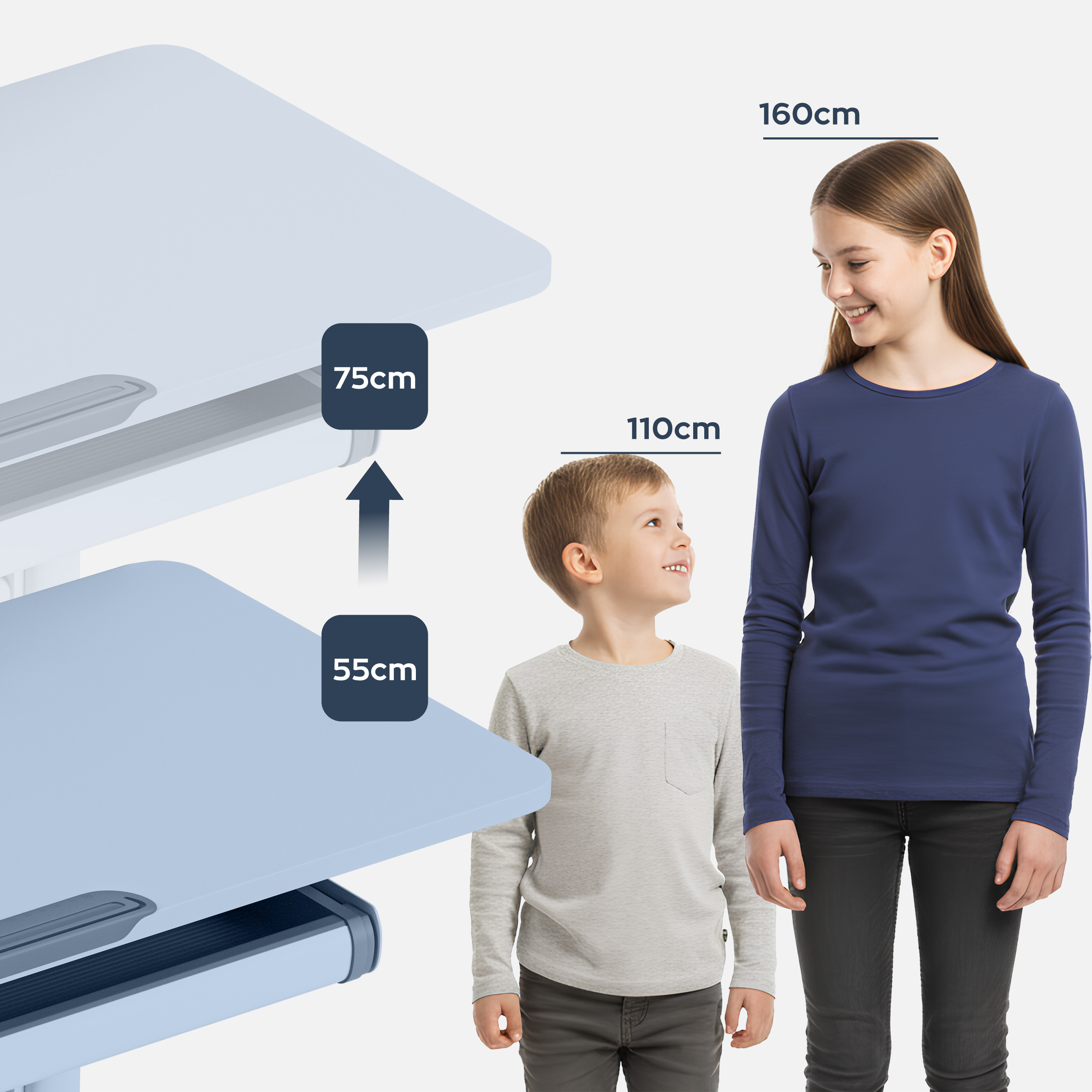 Regulacja wysokości w biurku study