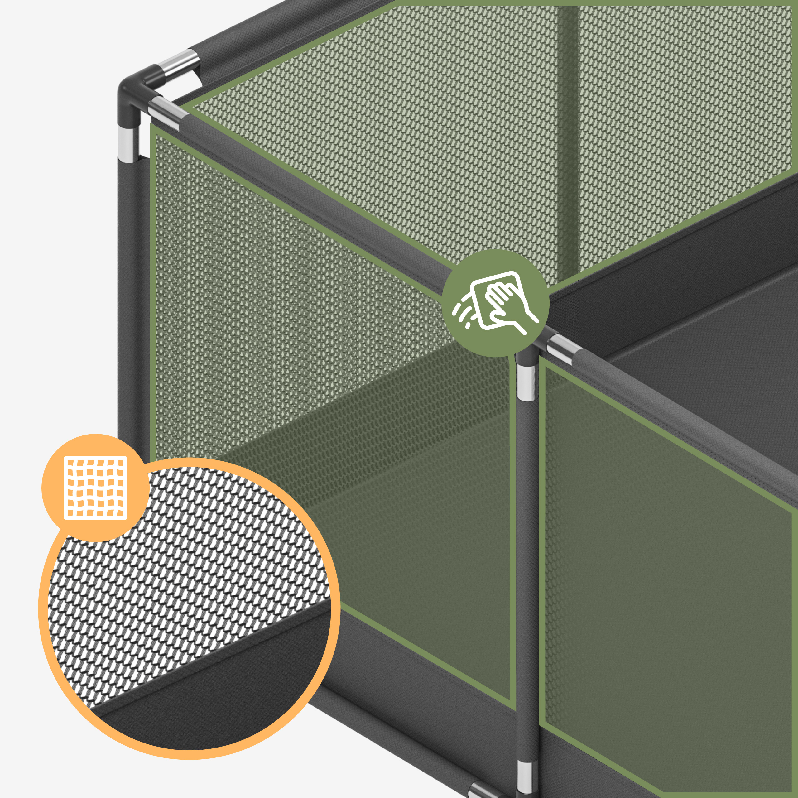 Tulano Cozy 28 kojec ze ściankami z przejrzystej siatki