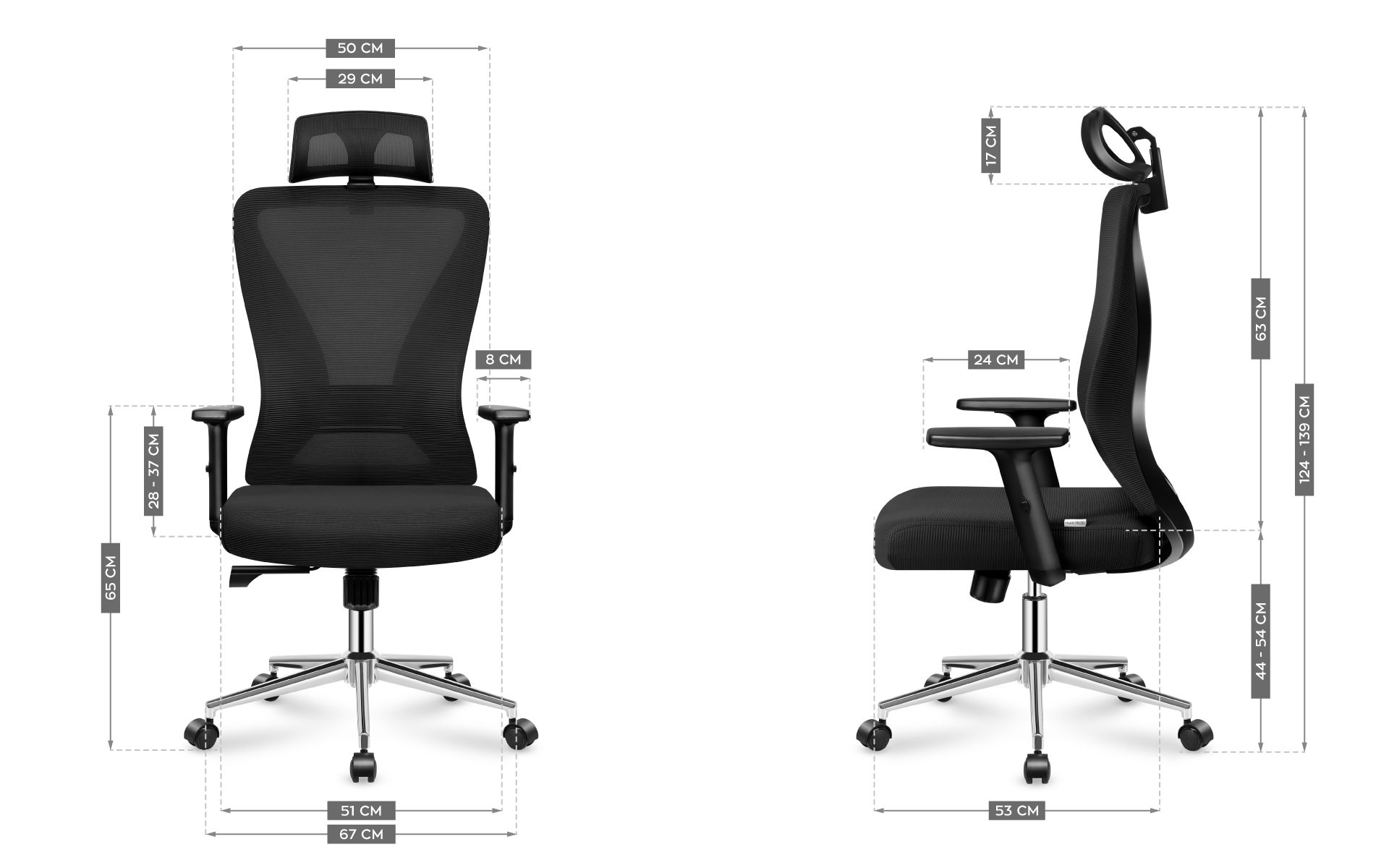 Wymiary fotela Manager 3.5