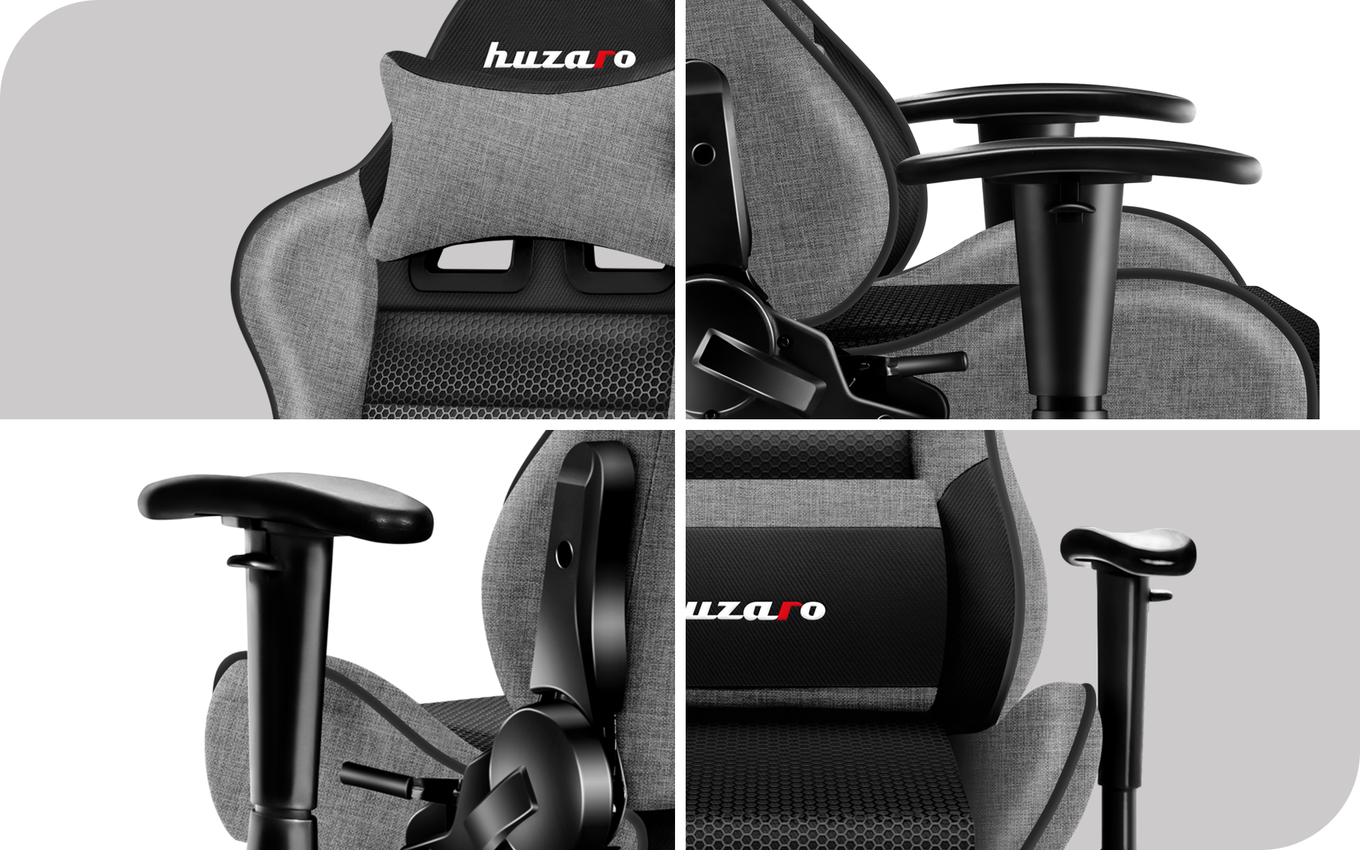 Zbliżenia fotela gamingowego Huzaro Ranger 6.0 Grey Mesh