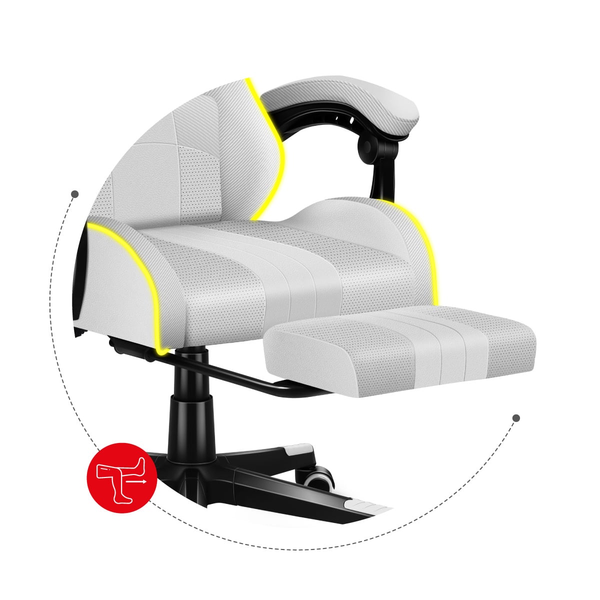 Podnóżek fotela Huzaro Force 4.7 White RGB