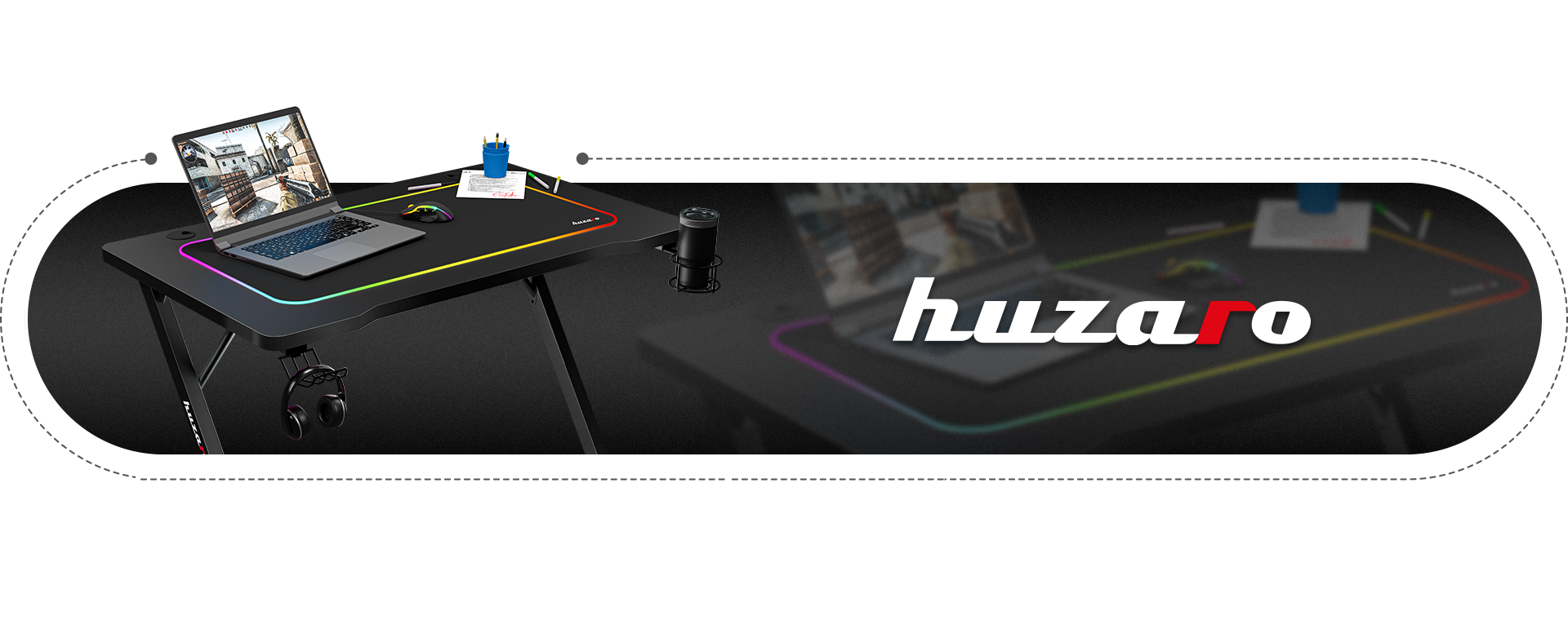 Banner biurka Hero 1.8 Black